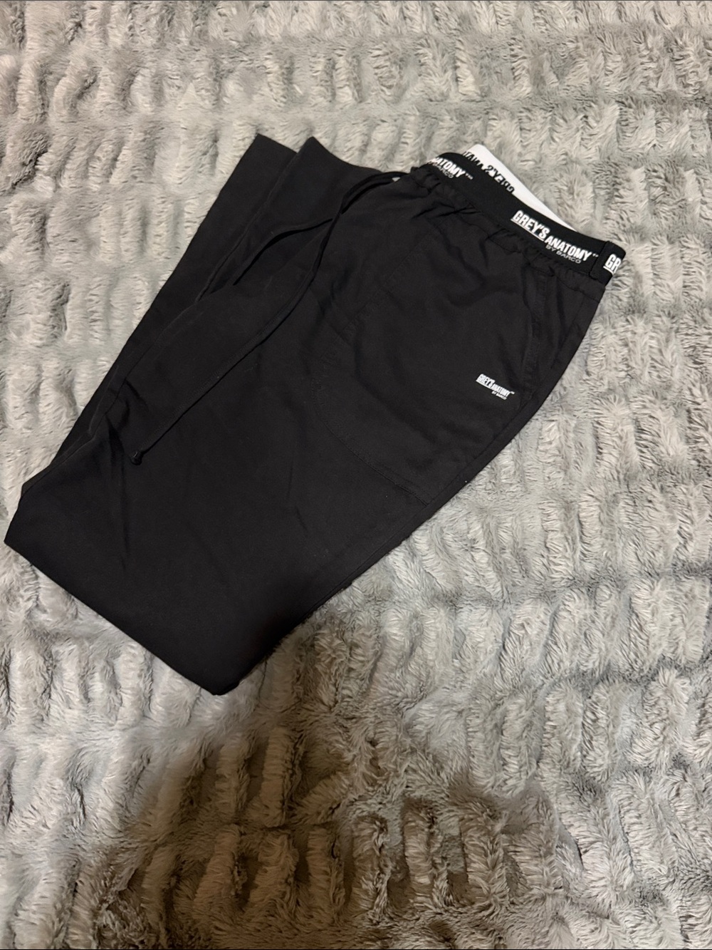 Grey's Anatomy Black Logo Waistband Scrub Pants